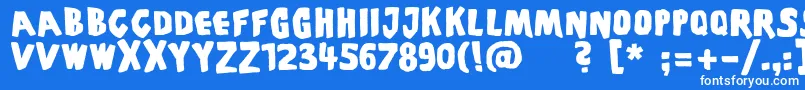 Piscoffinsandghosts-Schriftart – Weiße Schriften auf blauem Hintergrund