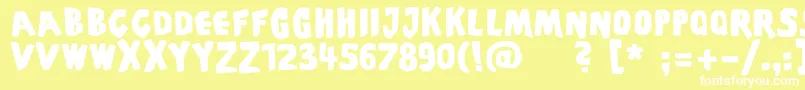 フォントPiscoffinsandghosts – 黄色い背景に白い文字