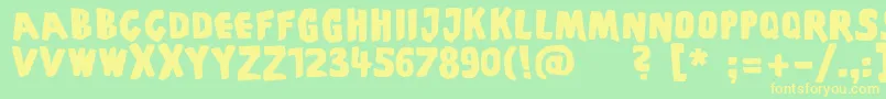Piscoffinsandghosts-fontti – keltaiset fontit vihreällä taustalla