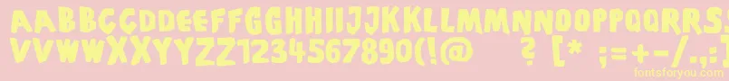Piscoffinsandghosts-fontti – keltaiset fontit vaaleanpunaisella taustalla