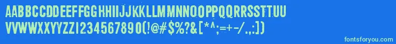 Shoemaker Font – Green Fonts on Blue Background