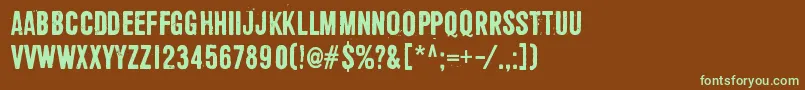 Shoemaker Font – Green Fonts on Brown Background