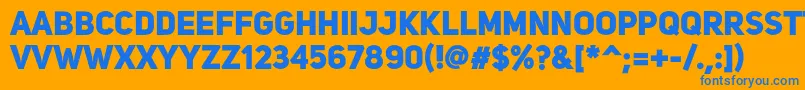 UniSansHeavy Font – Blue Fonts on Orange Background