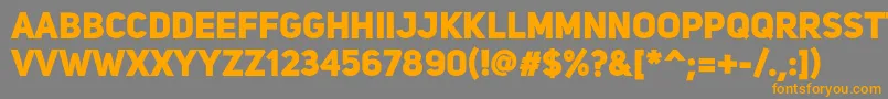 フォントUniSansHeavy – オレンジの文字は灰色の背景にあります。