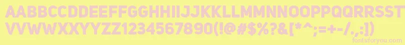 UniSansHeavy Font – Pink Fonts on Yellow Background