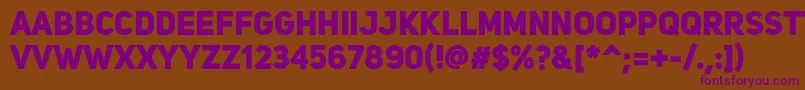 UniSansHeavy Font – Purple Fonts on Brown Background