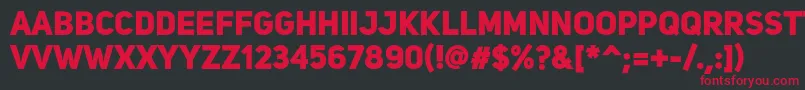 UniSansHeavy Font – Red Fonts on Black Background