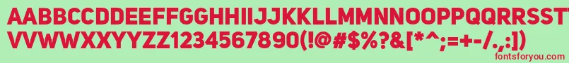 UniSansHeavy Font – Red Fonts on Green Background