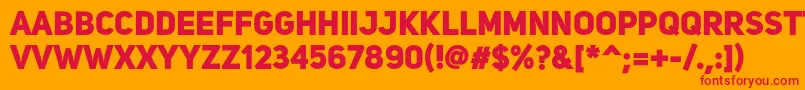 フォントUniSansHeavy – オレンジの背景に赤い文字