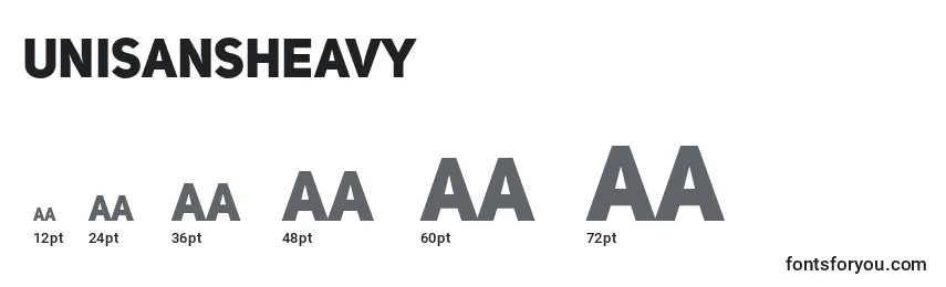 Размеры шрифта UniSansHeavy