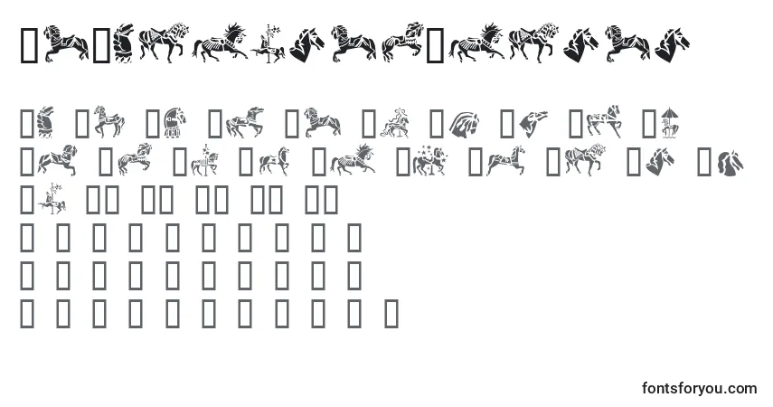 Schriftart GeCarouselHorses – Alphabet, Zahlen, spezielle Symbole
