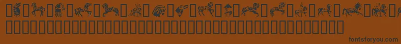 フォントGeCarouselHorses – 黒い文字が茶色の背景にあります