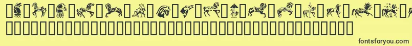 GeCarouselHorses Font – Black Fonts on Yellow Background