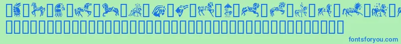 GeCarouselHorses-fontti – siniset fontit vihreällä taustalla
