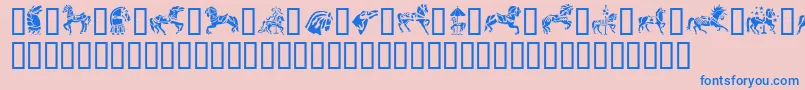 GeCarouselHorses Font – Blue Fonts on Pink Background