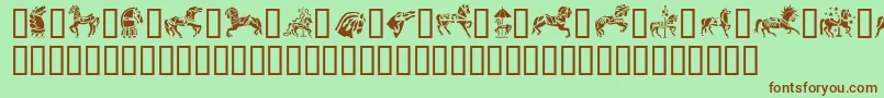 Fonte GeCarouselHorses – fontes marrons em um fundo verde