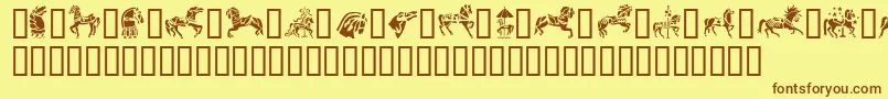 GeCarouselHorses Font – Brown Fonts on Yellow Background