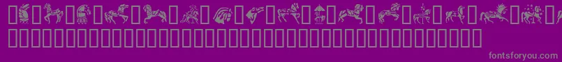 GeCarouselHorses-Schriftart – Graue Schriften auf violettem Hintergrund