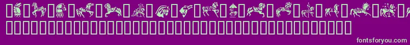 fuente GeCarouselHorses – Fuentes Verdes Sobre Fondo Morado