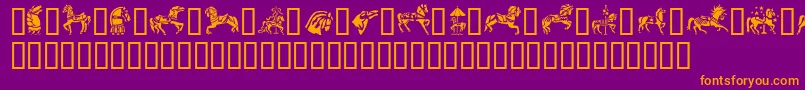 fuente GeCarouselHorses – Fuentes Naranjas Sobre Fondo Morado