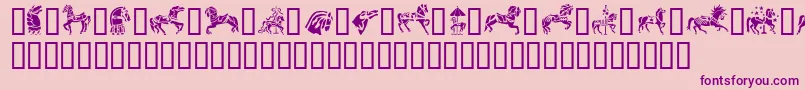 フォントGeCarouselHorses – ピンクの背景に紫のフォント