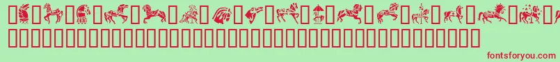 GeCarouselHorses Font – Red Fonts on Green Background