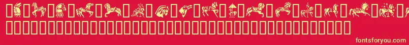 GeCarouselHorses Font – Yellow Fonts on Red Background