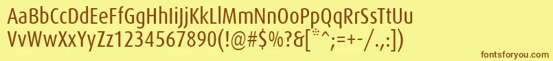 Saiba mais sobre a fonte Daxcondensed Fonte Daxcondensed – fontes marrons em um fundo amarelo
