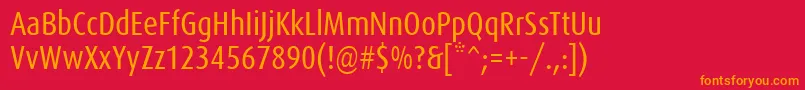 フォントDaxcondensed – 赤い背景にオレンジの文字