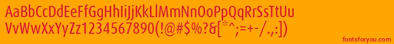 Daxcondensed Font – Red Fonts on Orange Background