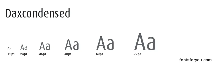 Daxcondensed Font Sizes