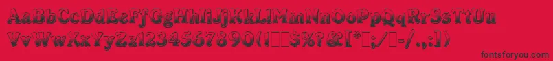 フォントCabaretLetPlain.1.0 – 赤い背景に黒い文字