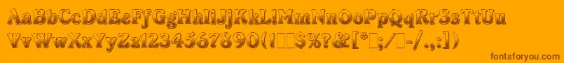 CabaretLetPlain.1.0 Font – Brown Fonts on Orange Background