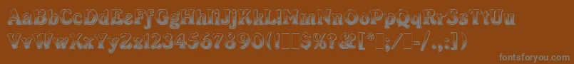 Czcionka CabaretLetPlain.1.0 – szare czcionki na brązowym tle