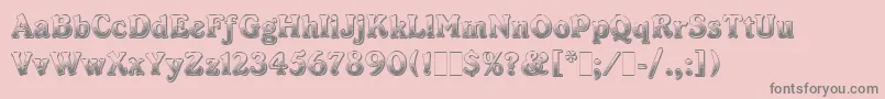 CabaretLetPlain.1.0 Font – Gray Fonts on Pink Background