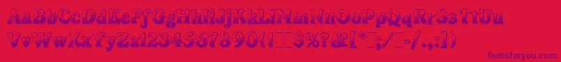 CabaretLetPlain.1.0 Font – Purple Fonts on Red Background