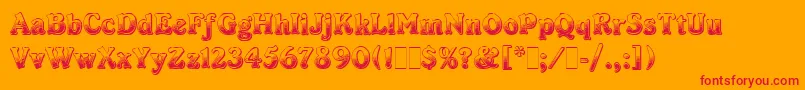 フォントCabaretLetPlain.1.0 – オレンジの背景に赤い文字