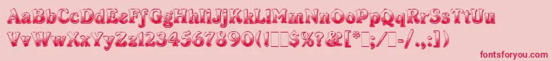 CabaretLetPlain.1.0-Schriftart – Rote Schriften auf rosa Hintergrund