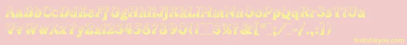 CabaretLetPlain.1.0 Font – Yellow Fonts on Pink Background