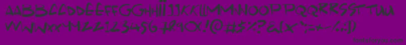 Scrawlamajig-Schriftart – Schwarze Schriften auf violettem Hintergrund