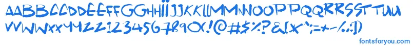 Scrawlamajig Font – Blue Fonts on White Background