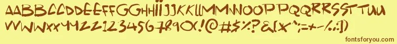 Scrawlamajig Font – Brown Fonts on Yellow Background