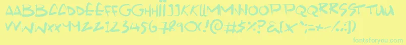 Scrawlamajig Font – Green Fonts on Yellow Background