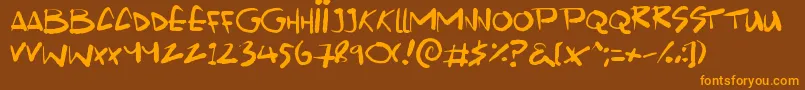Scrawlamajig Font – Orange Fonts on Brown Background