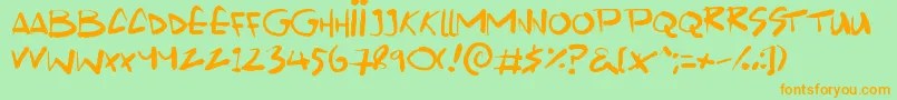 Scrawlamajig Font – Orange Fonts on Green Background