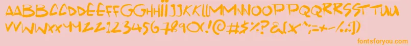 Scrawlamajig Font – Orange Fonts on Pink Background