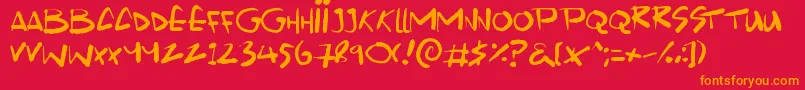 fuente Scrawlamajig – Fuentes Naranjas Sobre Fondo Rojo