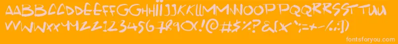 Scrawlamajig Font – Pink Fonts on Orange Background