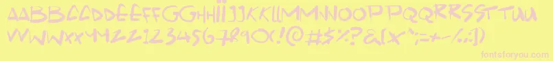 Scrawlamajig Font – Pink Fonts on Yellow Background