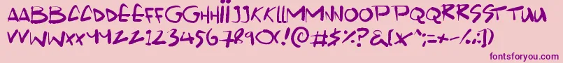 Scrawlamajig Font – Purple Fonts on Pink Background